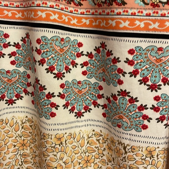 Love Tree L Multicolour Paisley high waisted smocked waist Wide-Leg tall Pants - - Picture 6 of 9